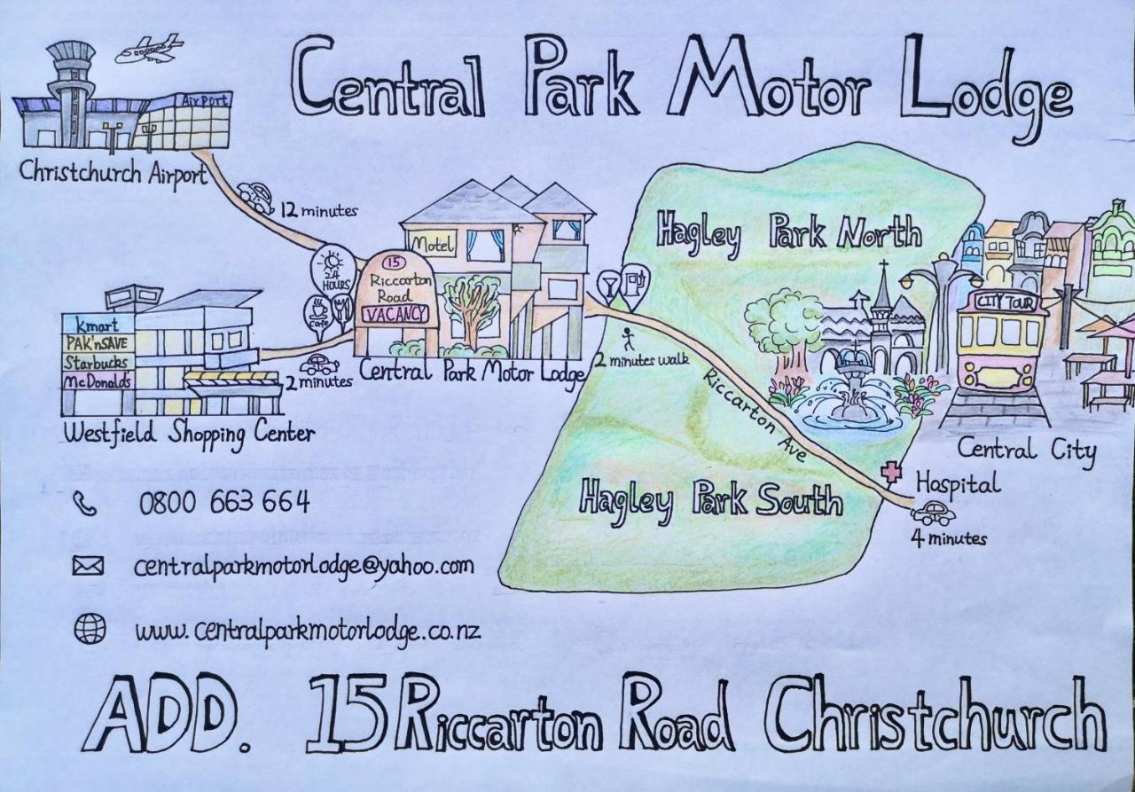 Central Park Motor Lodge Christchurch Bagian luar foto